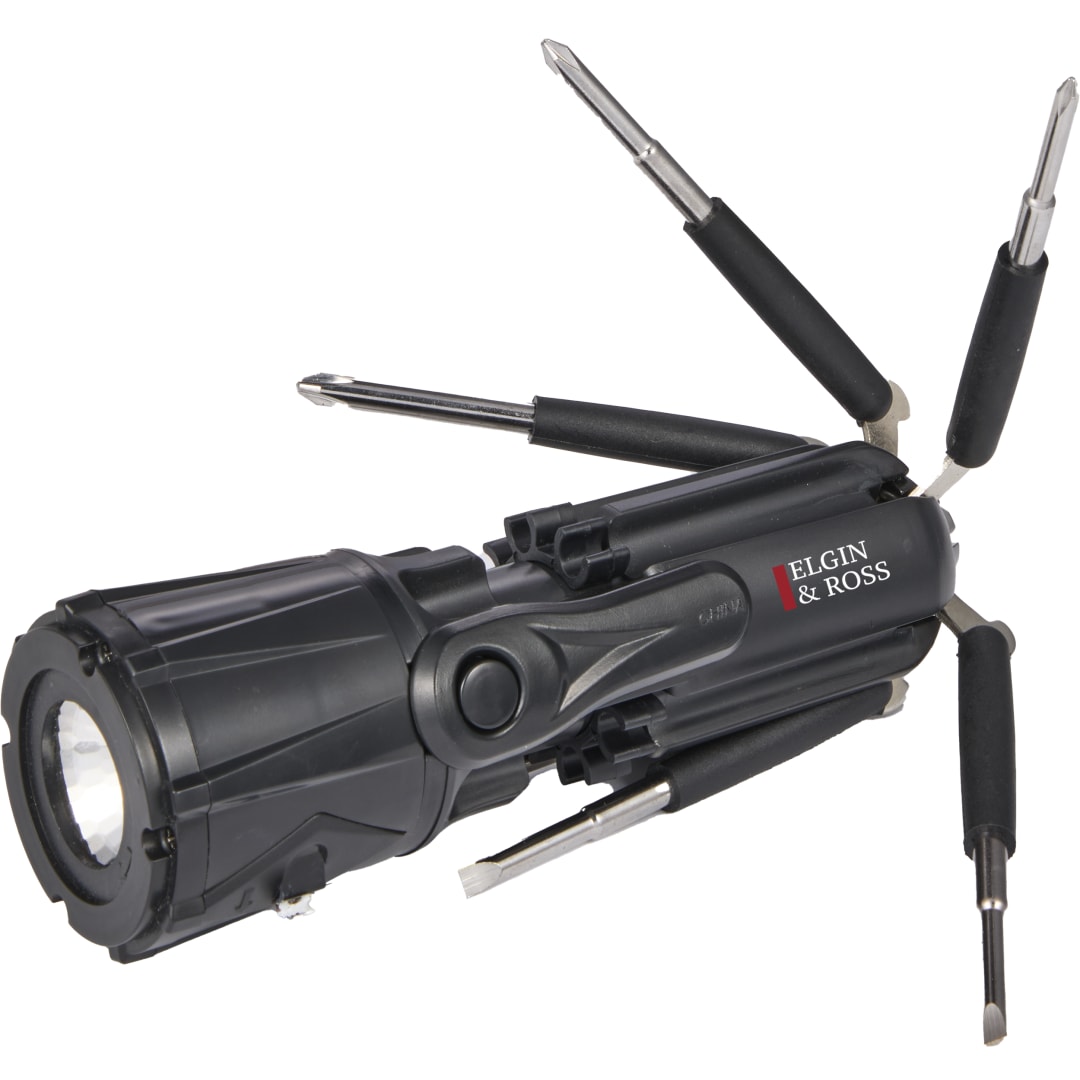 Recycled Spidey 10-in-1 Screwdriver Flashlight - 1401-33 Black