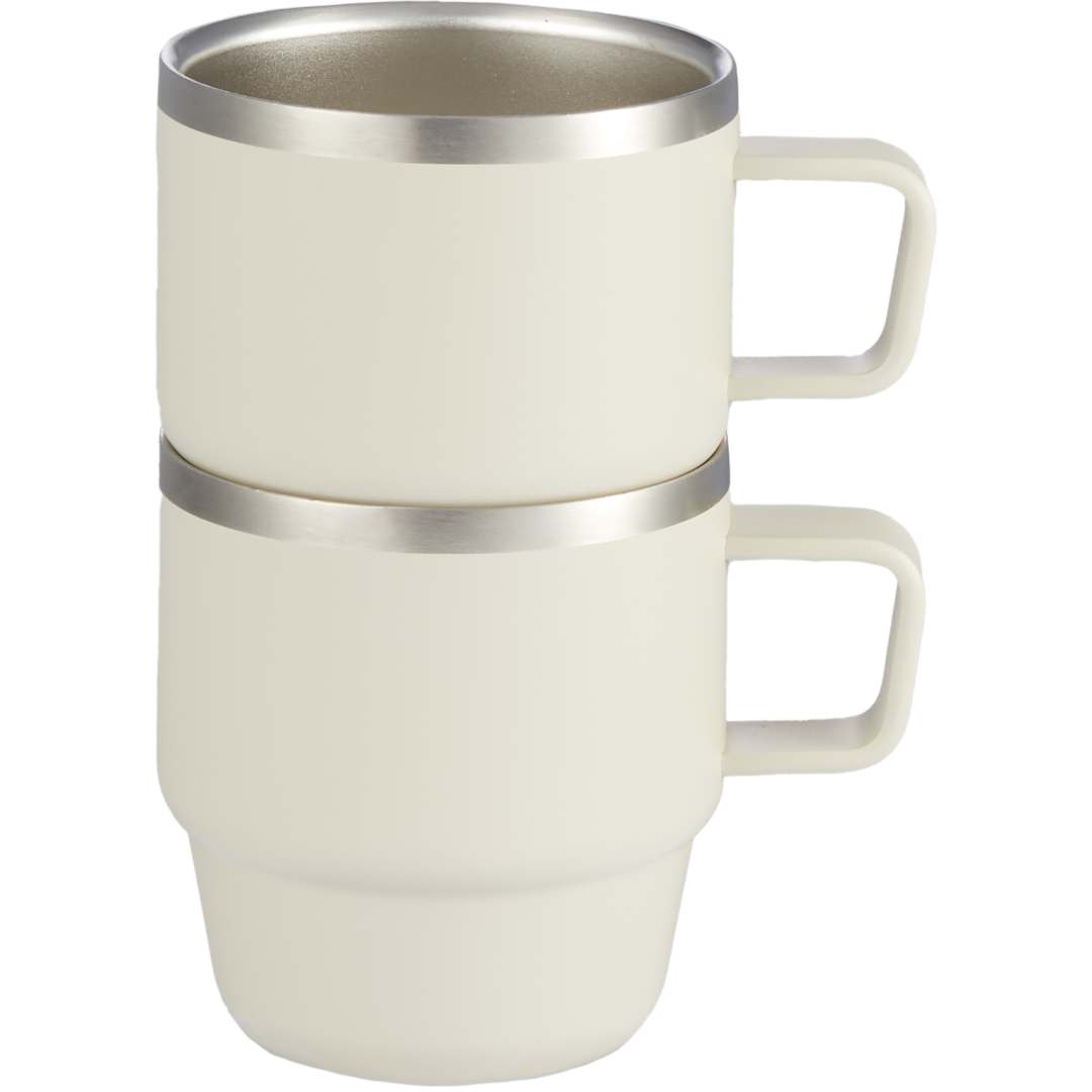 Doppio Stackable Recycled Mug Set 6oz - 1602-12 White