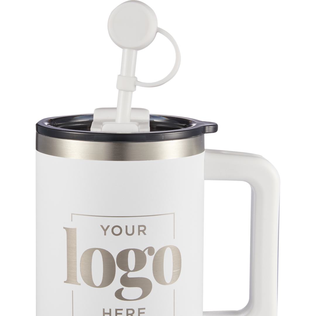 Recycled Silicone Straw Topper - 1602-15 White