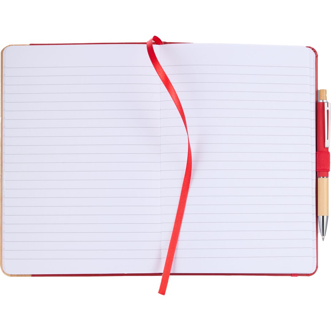 5.5” x 8.5” FSC&#174; Recycled Kia Bamboo Journal - 2900-54 Red