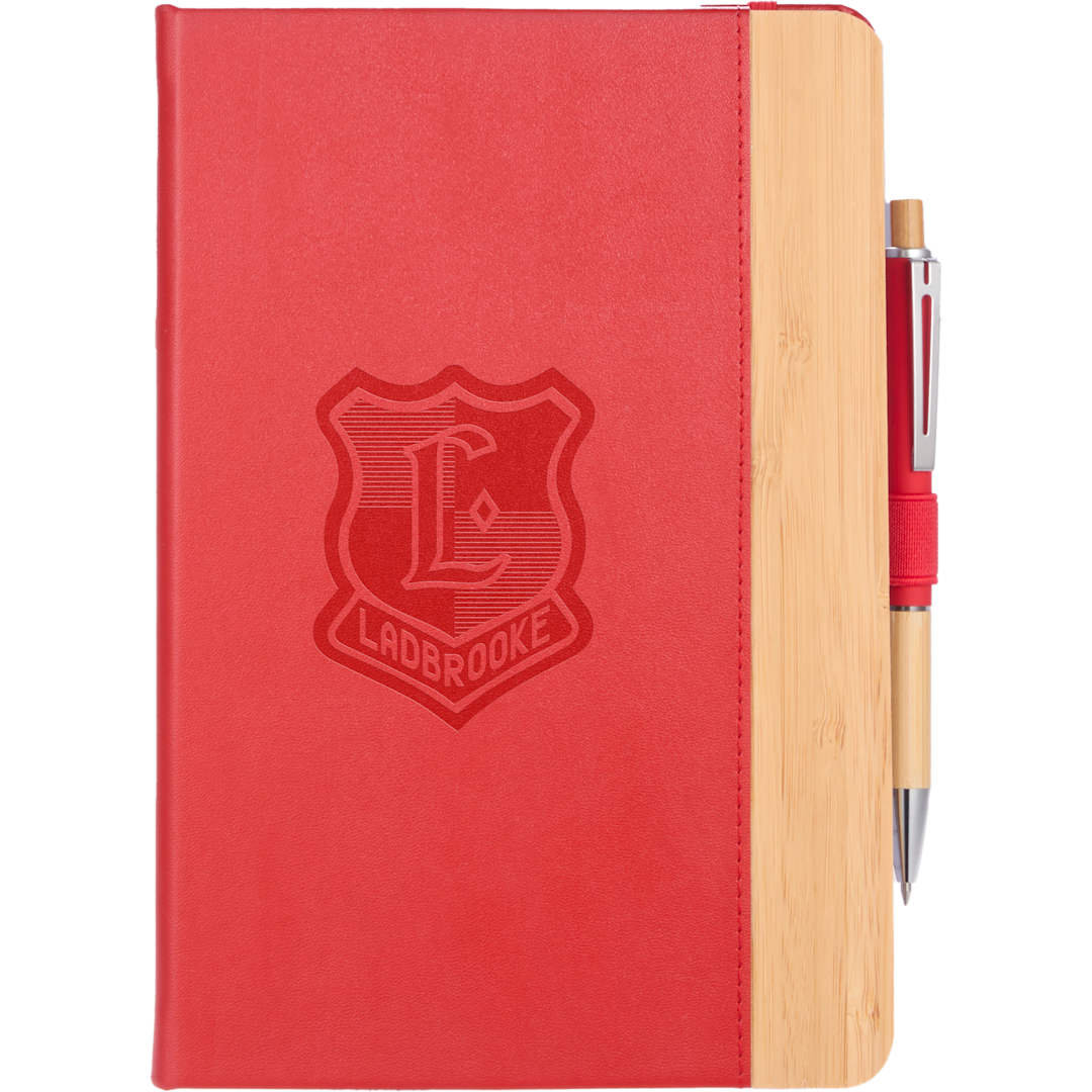 5.5” x 8.5” FSC&#174; Recycled Kia Bamboo Journal - 2900-54 Red