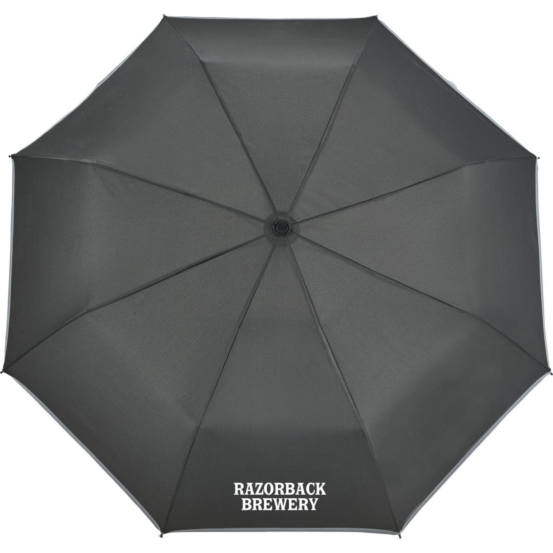 48&quot; RPET Umbrella w/ Reflective Trim - 5050-08 Black