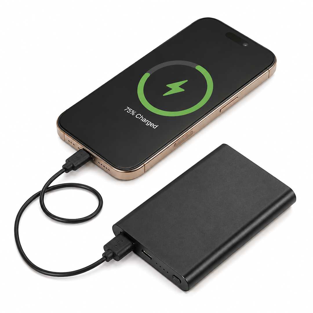 UL Listed Exo Recycled Aluminum 5000 mAh Power Ban - 7122-10 Black