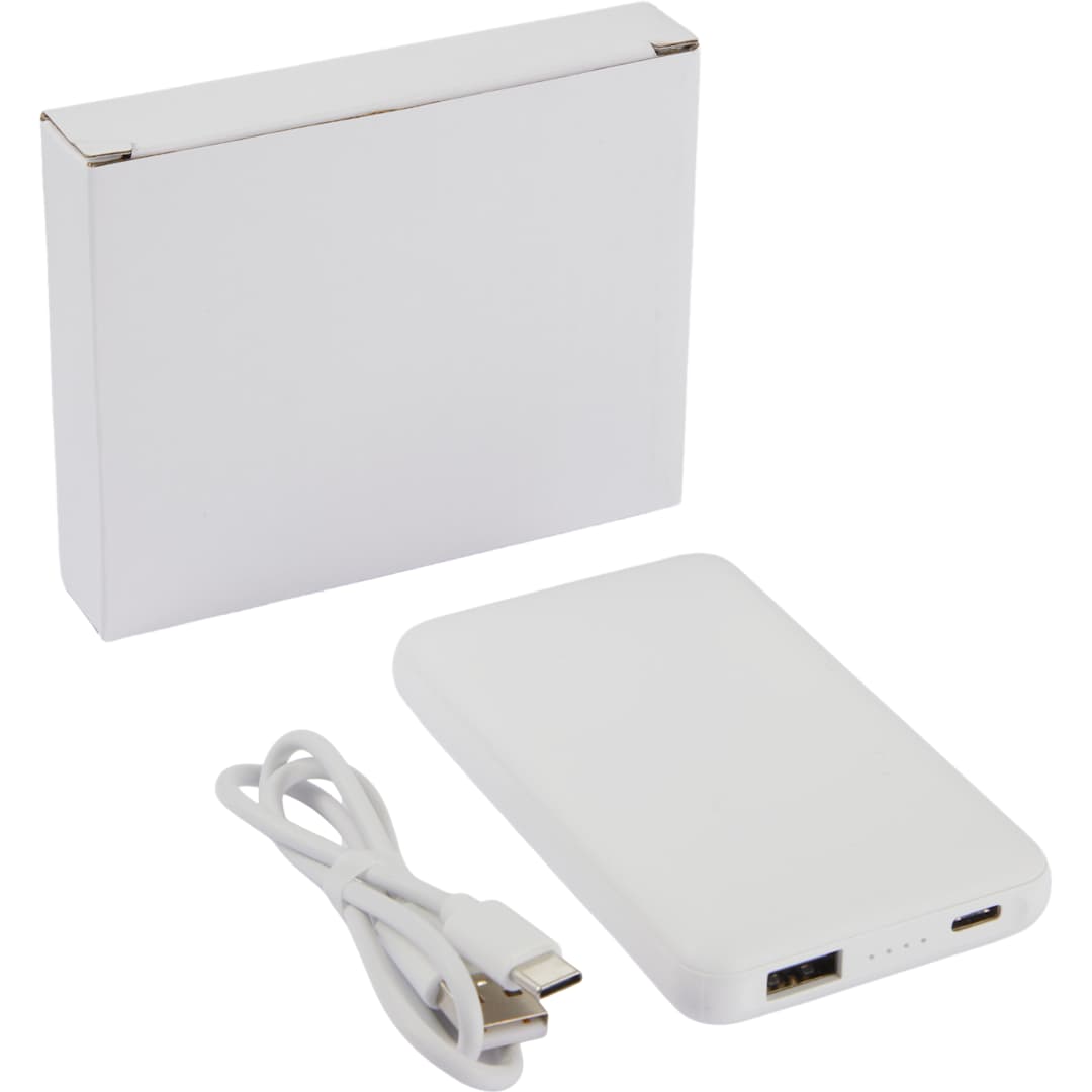 UL Listed Connect 5000 mAh Wireless Power Bank - 7122-11 White