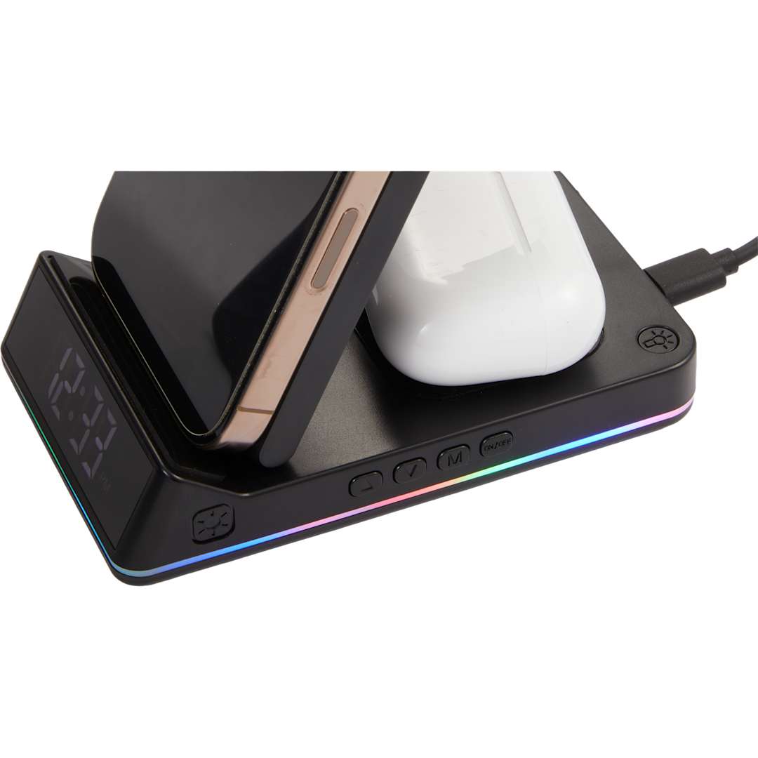 TriCharge Plus 3-IN-1 Qi Wireless Charging Stand - 7143-66 Black