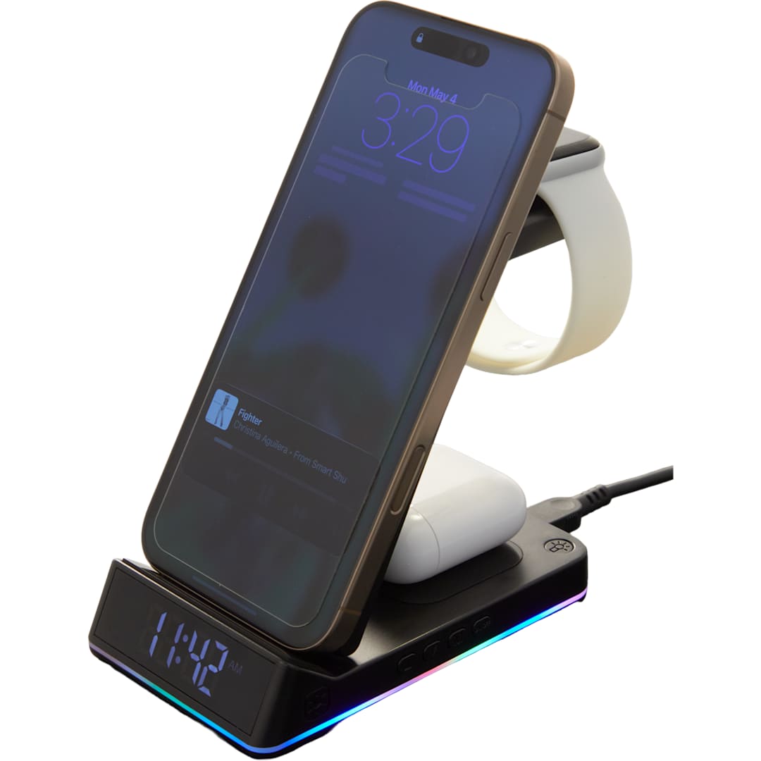 TriCharge Plus 3-IN-1 Qi Wireless Charging Stand - 7143-66 Black