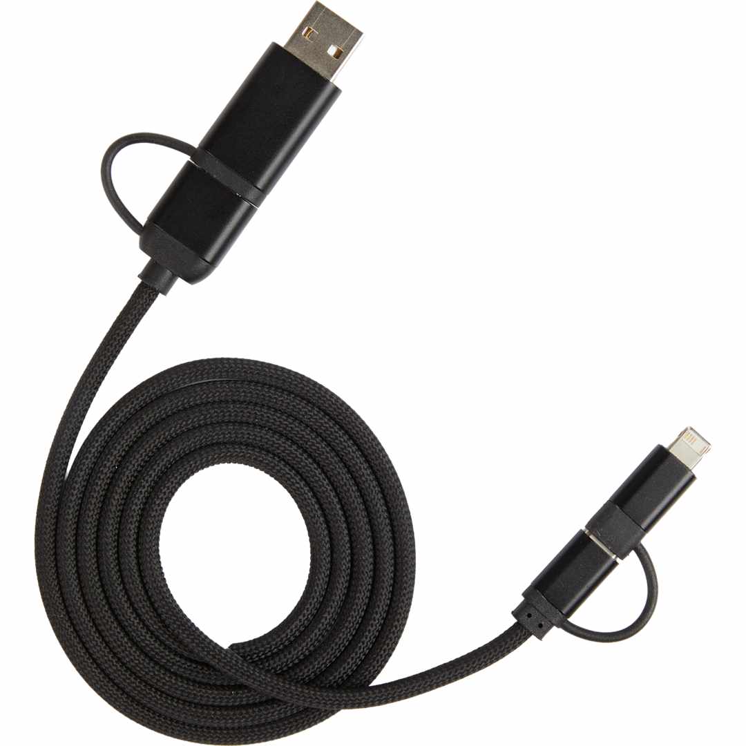 Boost 5-in-1 Long 65W PD Charging Cable - 7143-67 Black