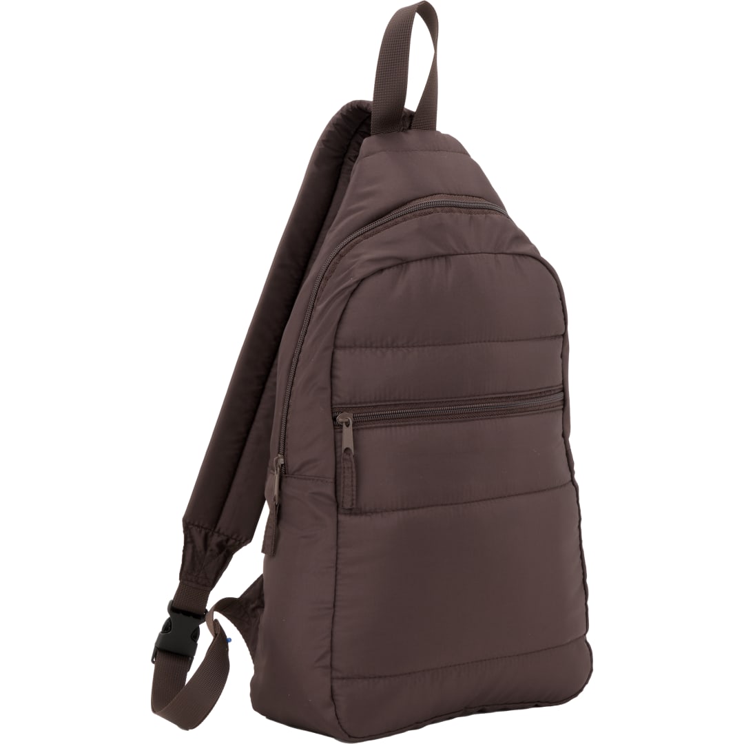 Puffer Recycled Sling Backpack - 9898-11 Brown