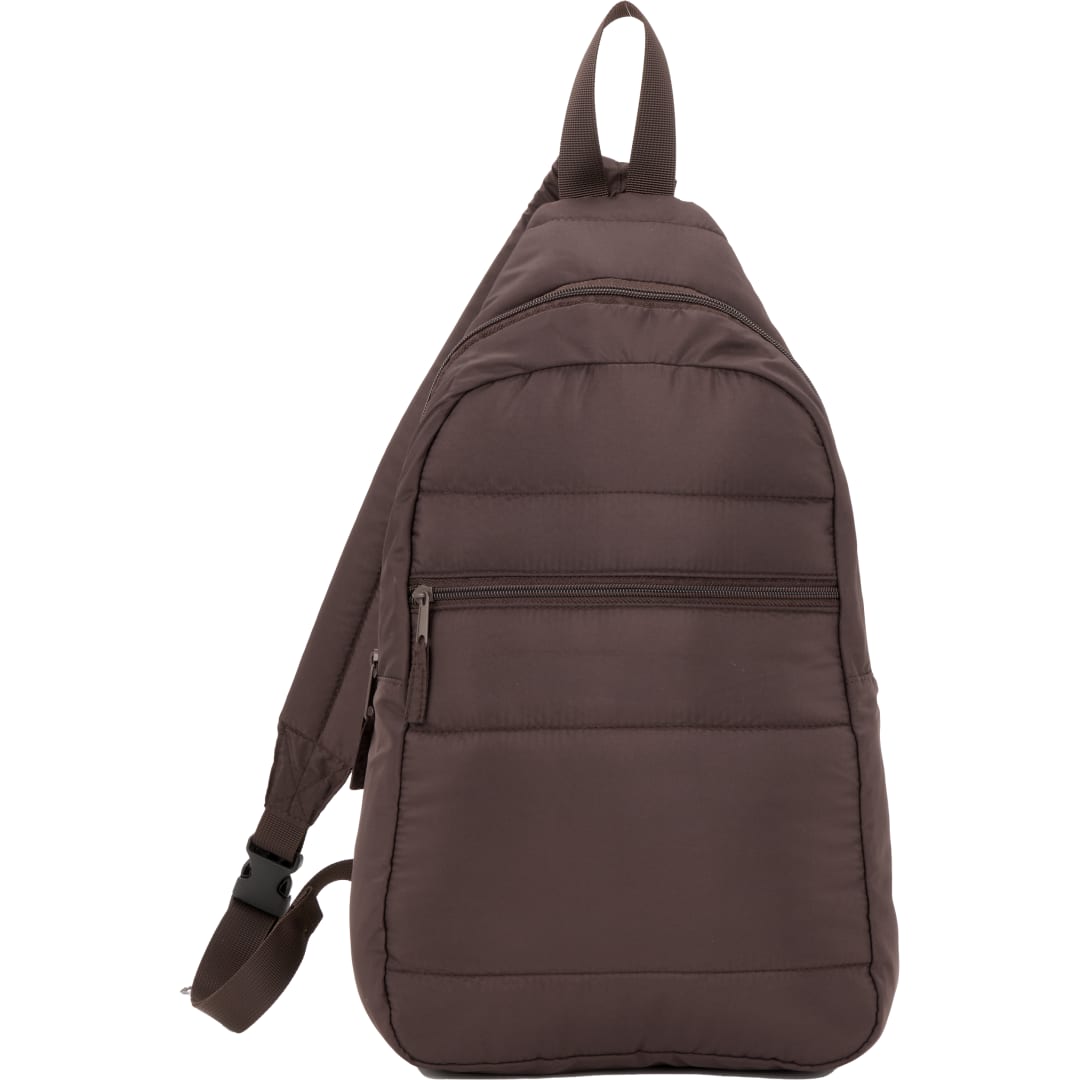Puffer Recycled Sling Backpack - 9898-11 Brown