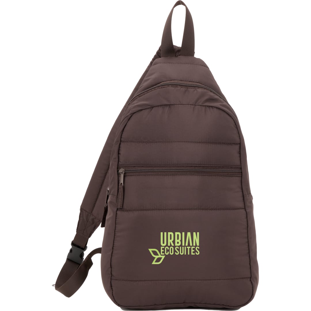 Puffer Recycled Sling Backpack - 9898-11 Brown