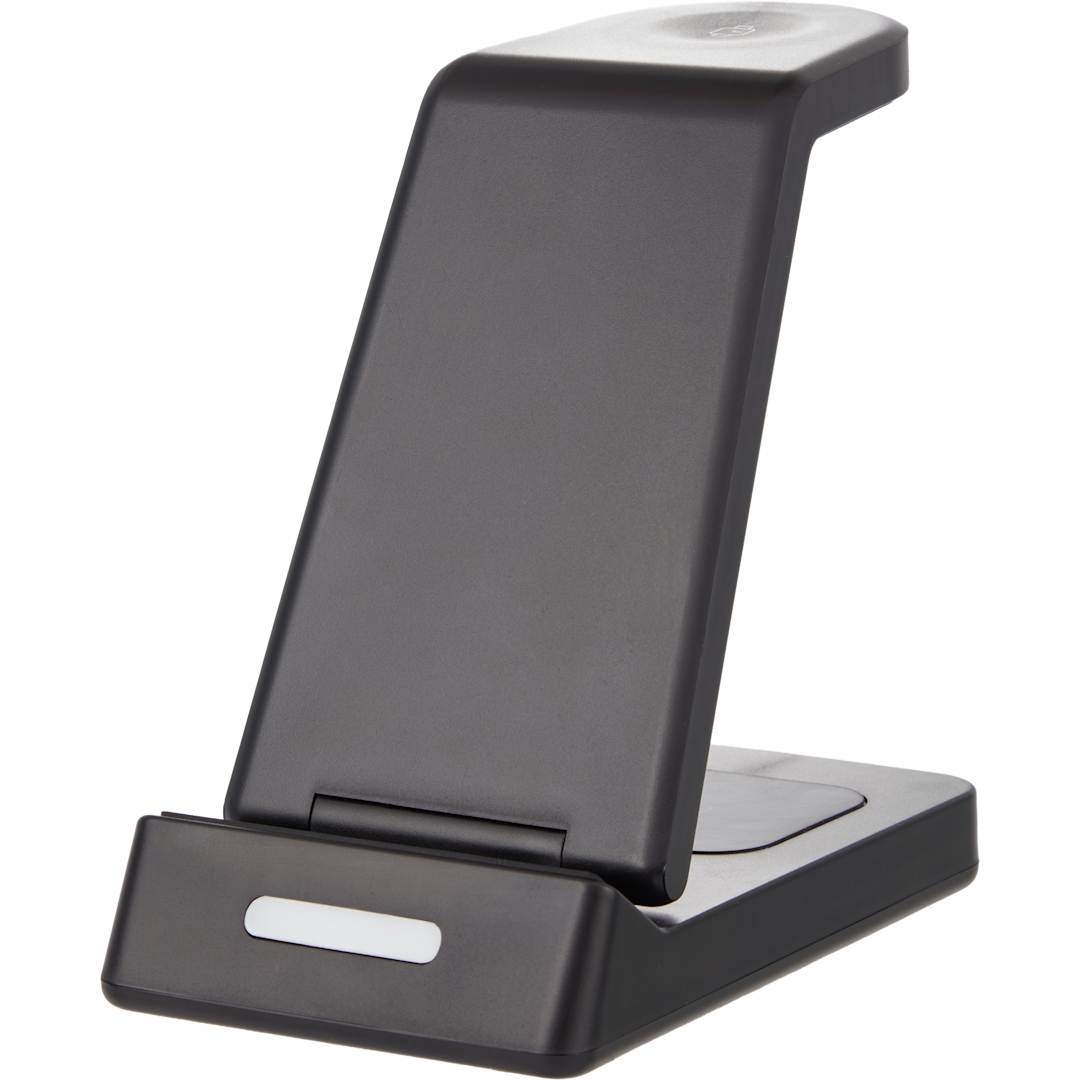 TriCharged 3-in-1 15W Wireless Charging Stand - SM-2844 Black