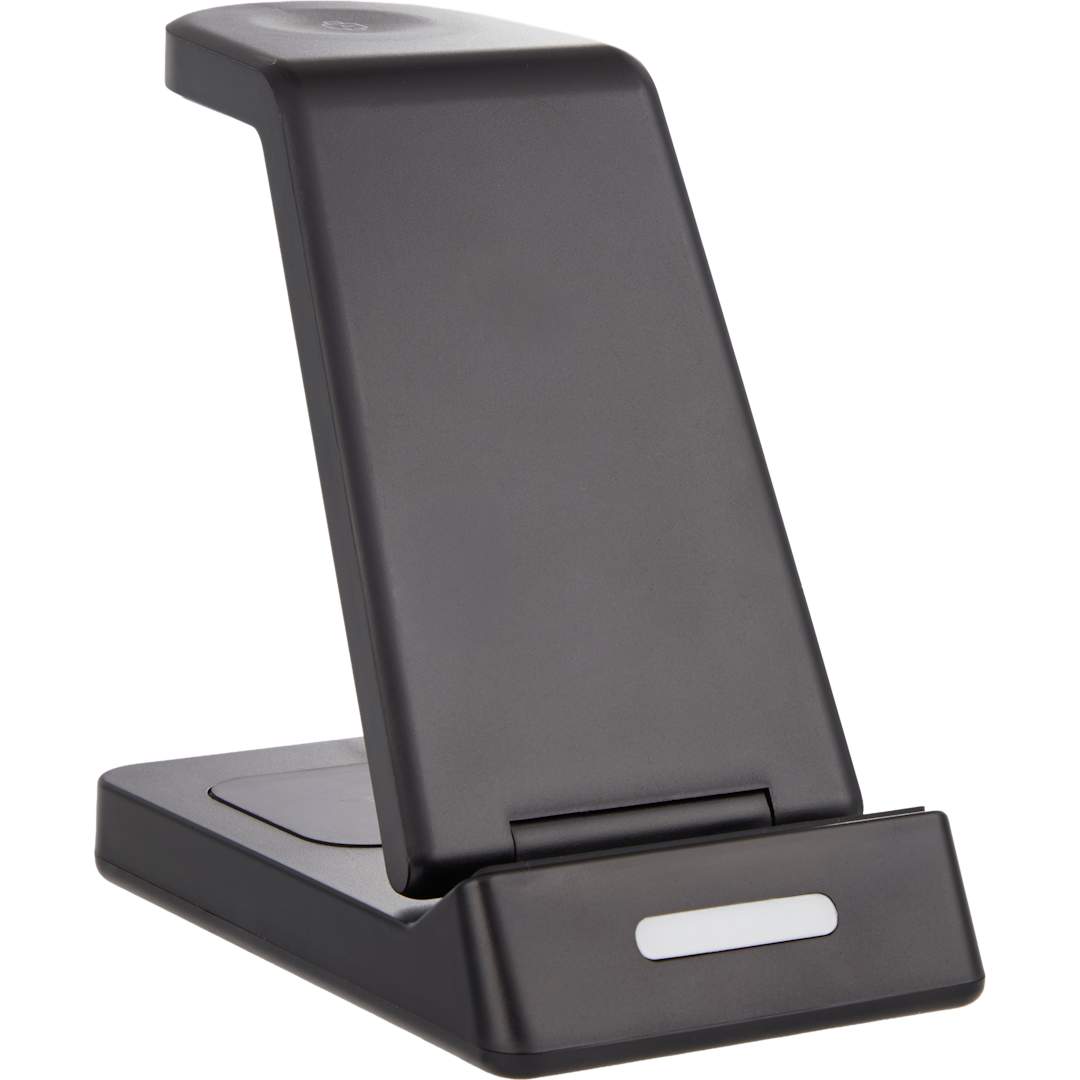 TriCharged 3-in-1 15W Wireless Charging Stand - SM-2844 Black