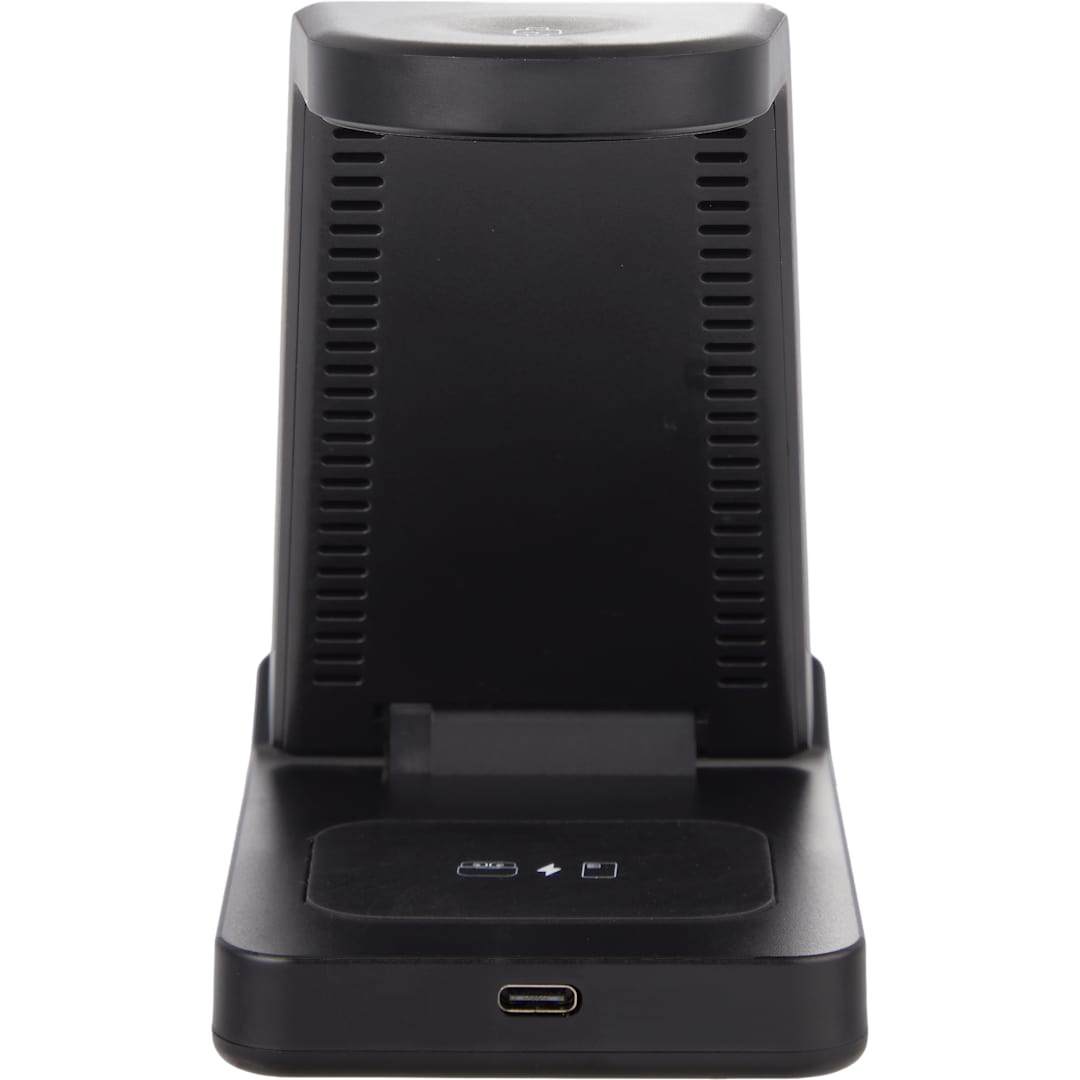 TriCharged 3-in-1 15W Wireless Charging Stand - SM-2844 Black