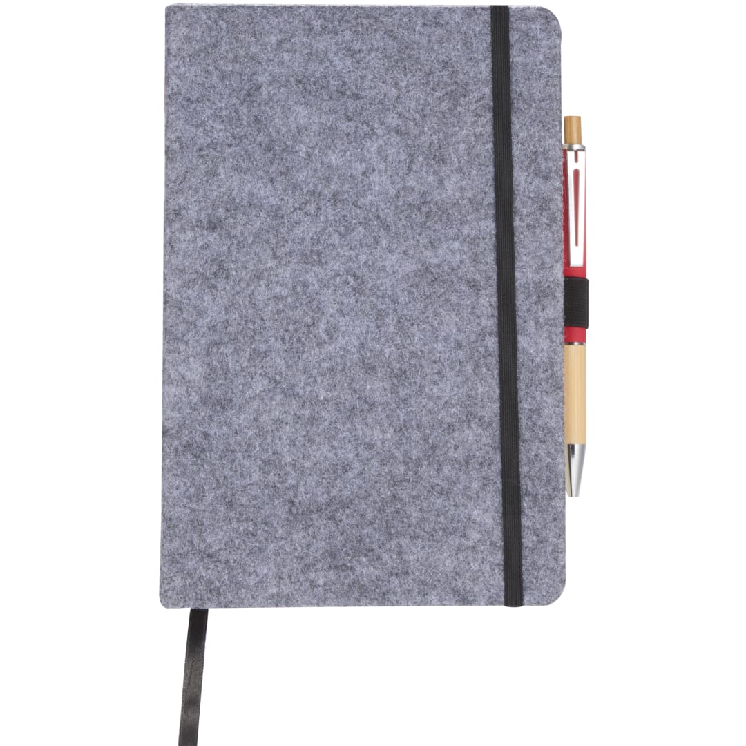 The Goods THE GOODS™ 8&quot; x 5.5&quot; Recycled Felt Bound Notebook - SM-5297 Gray