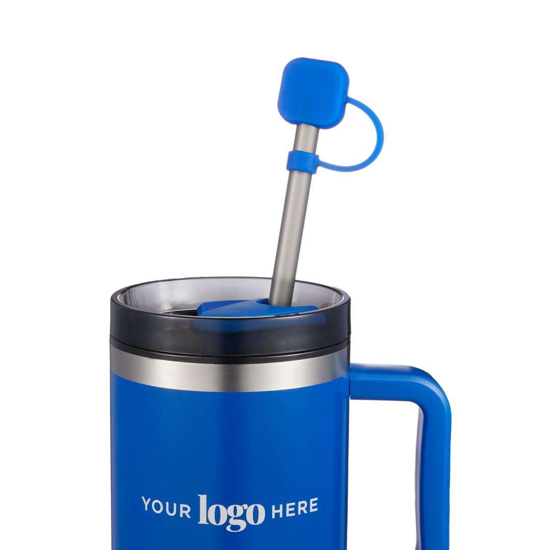 Silicone Straw Topper - SM-6967 Blue