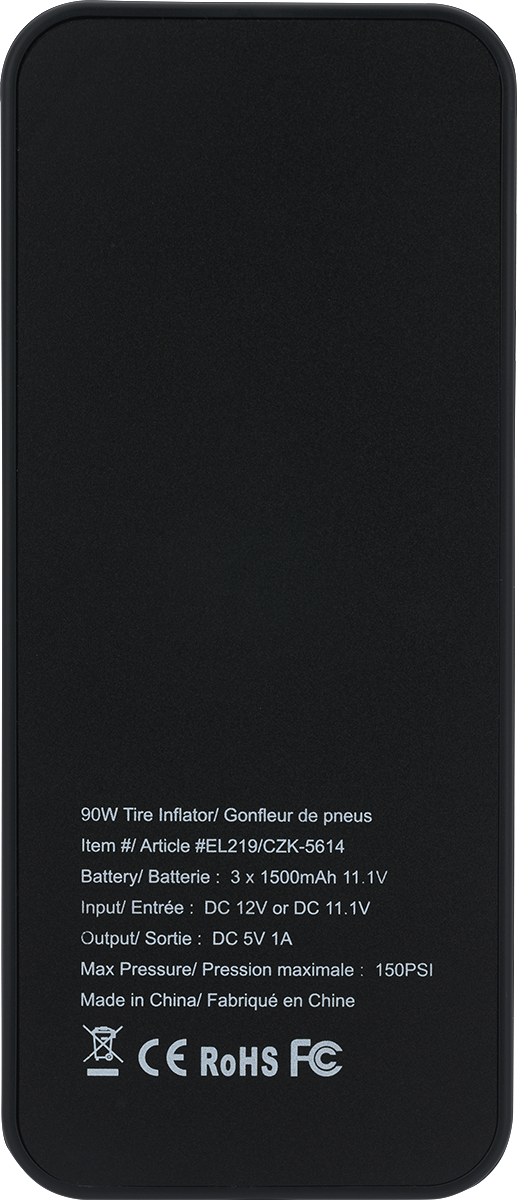 Gonfleur de pneus/pompe à air numérique - EL219 Black