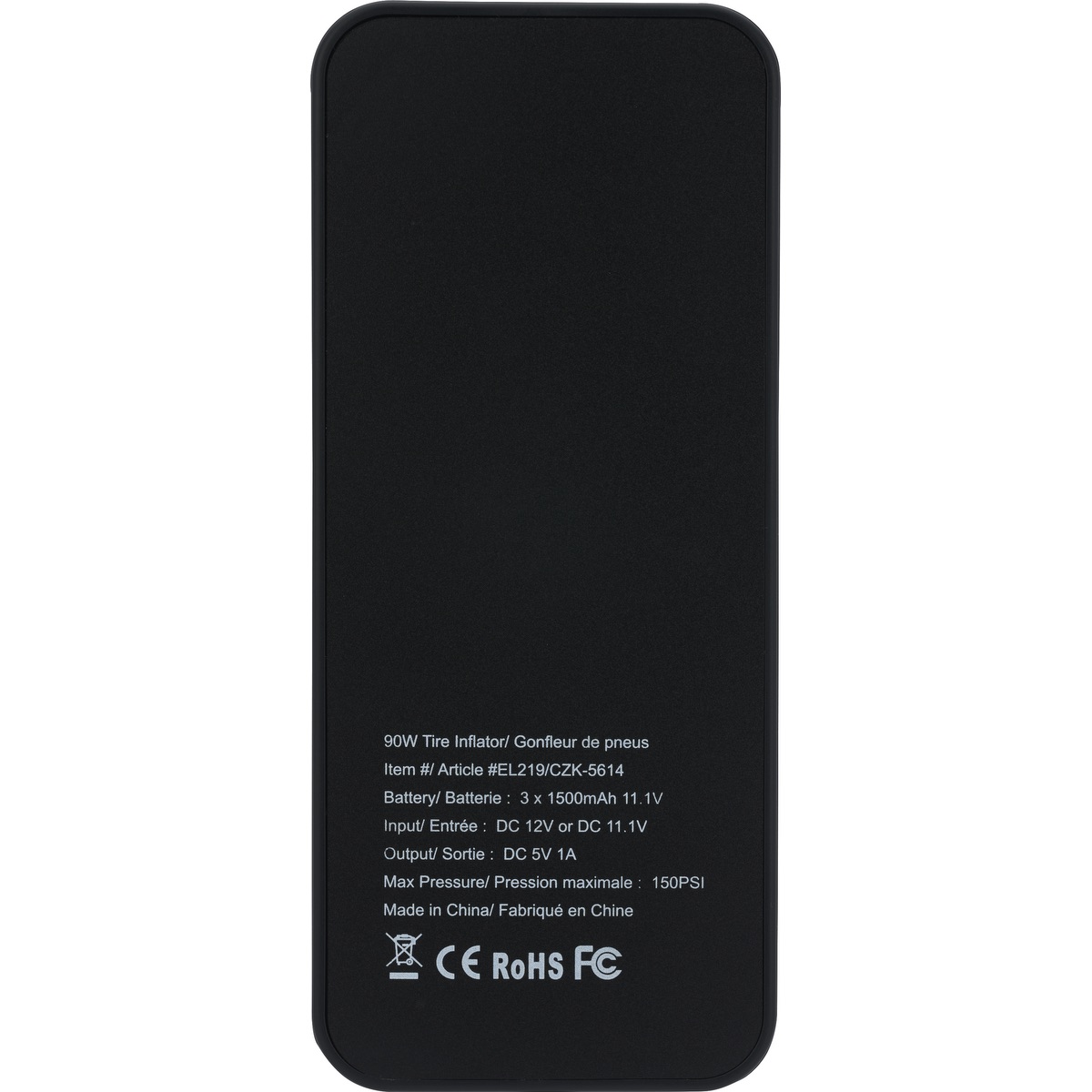 Gonfleur de pneus/pompe à air numérique - EL219 Black