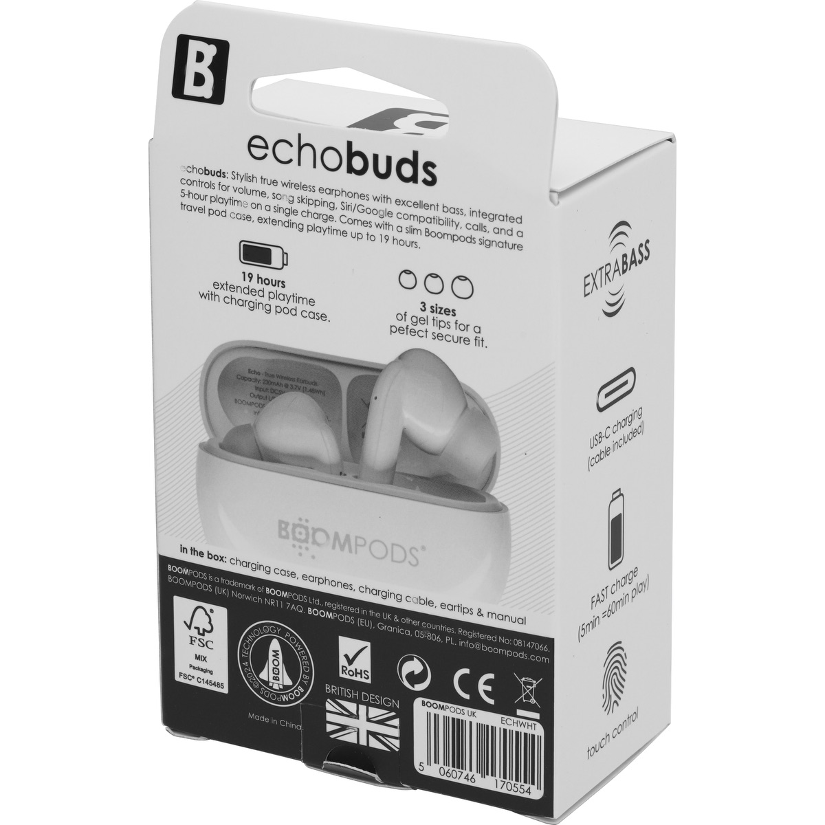 Boompods Écouteurs Echobuds Boompods™ - EL220 White
