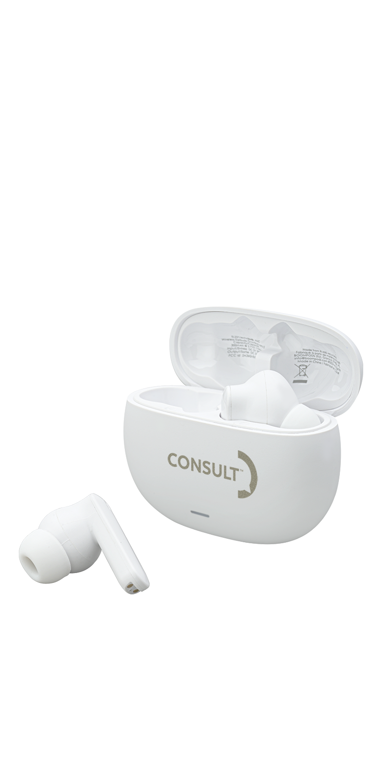 Boompods Écouteurs Echobuds à réduction de bruit Boompods™ - EL221 White