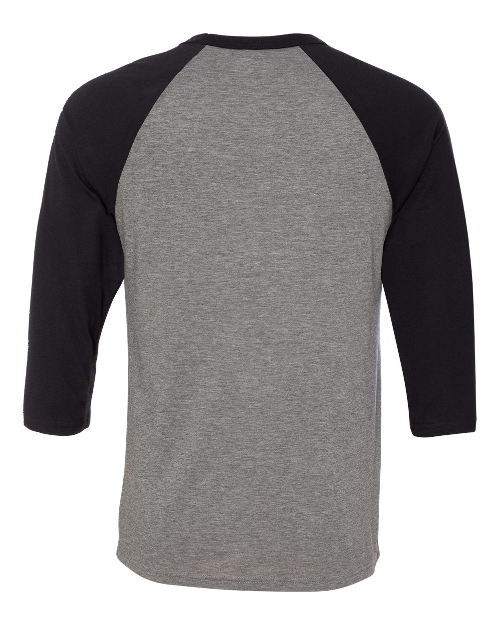 BELLA + CANVAS Unisex Three-Quarter Sleeve Baseball Tee - 3200 - 3200C Deep Heather- Black