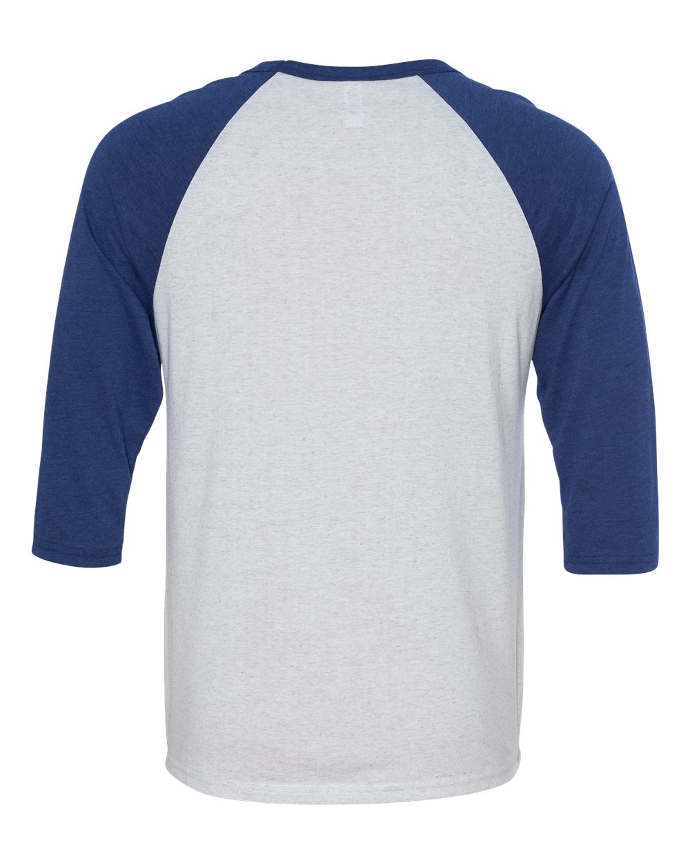 BELLA + CANVAS Unisex Three-Quarter Sleeve Baseball Tee - 3200 - 3200C White Fleck- Navy Triblend