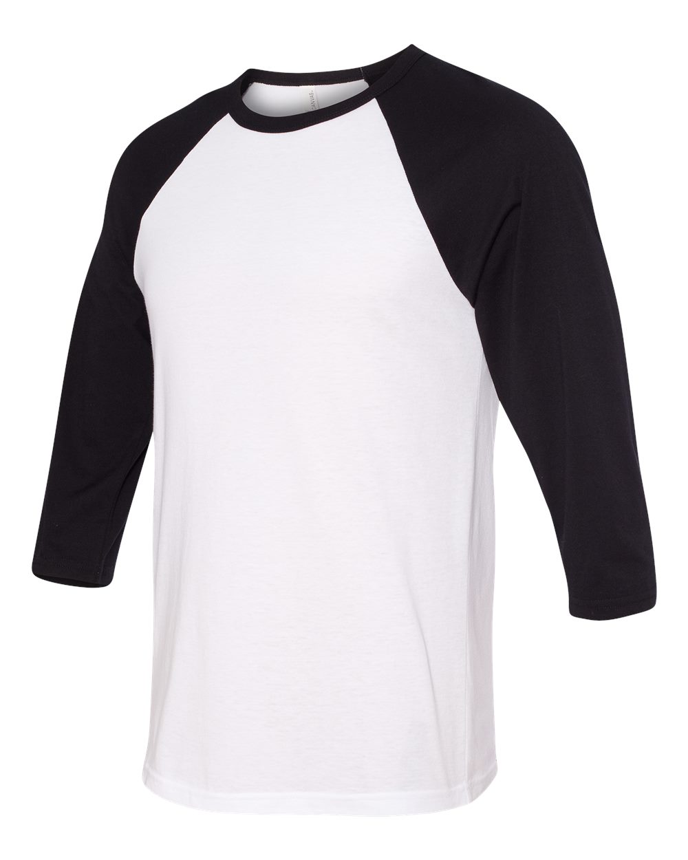 BELLA + CANVAS Unisex Three-Quarter Sleeve Baseball Tee - 3200 - 3200C White- Black