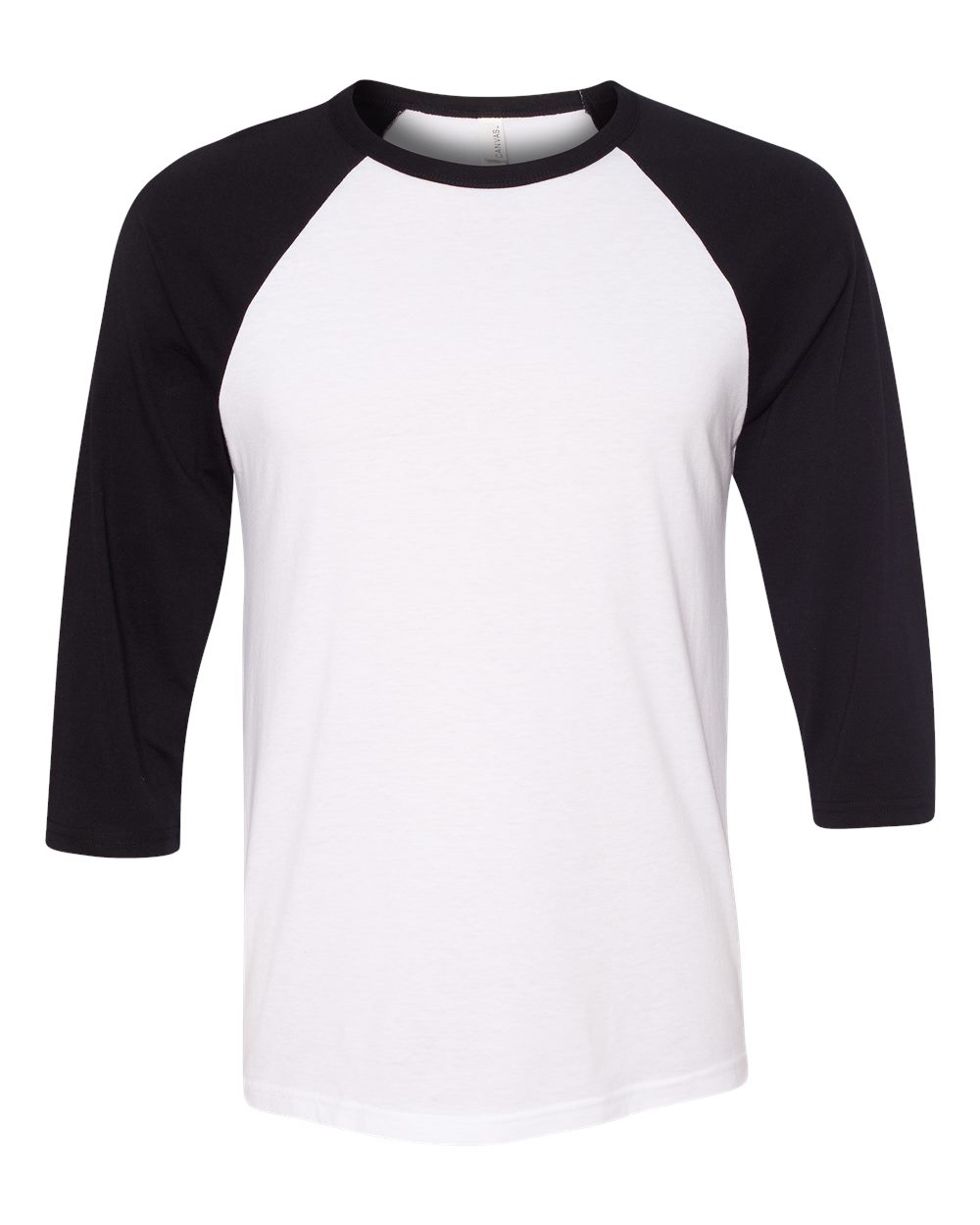 BELLA + CANVAS Unisex Three-Quarter Sleeve Baseball Tee - 3200 - 3200C White- Black