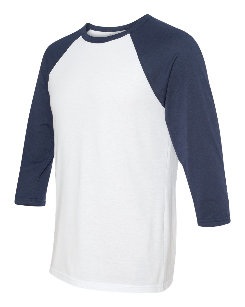 BELLA + CANVAS Unisex Three-Quarter Sleeve Baseball Tee - 3200 - 3200C White- Navy