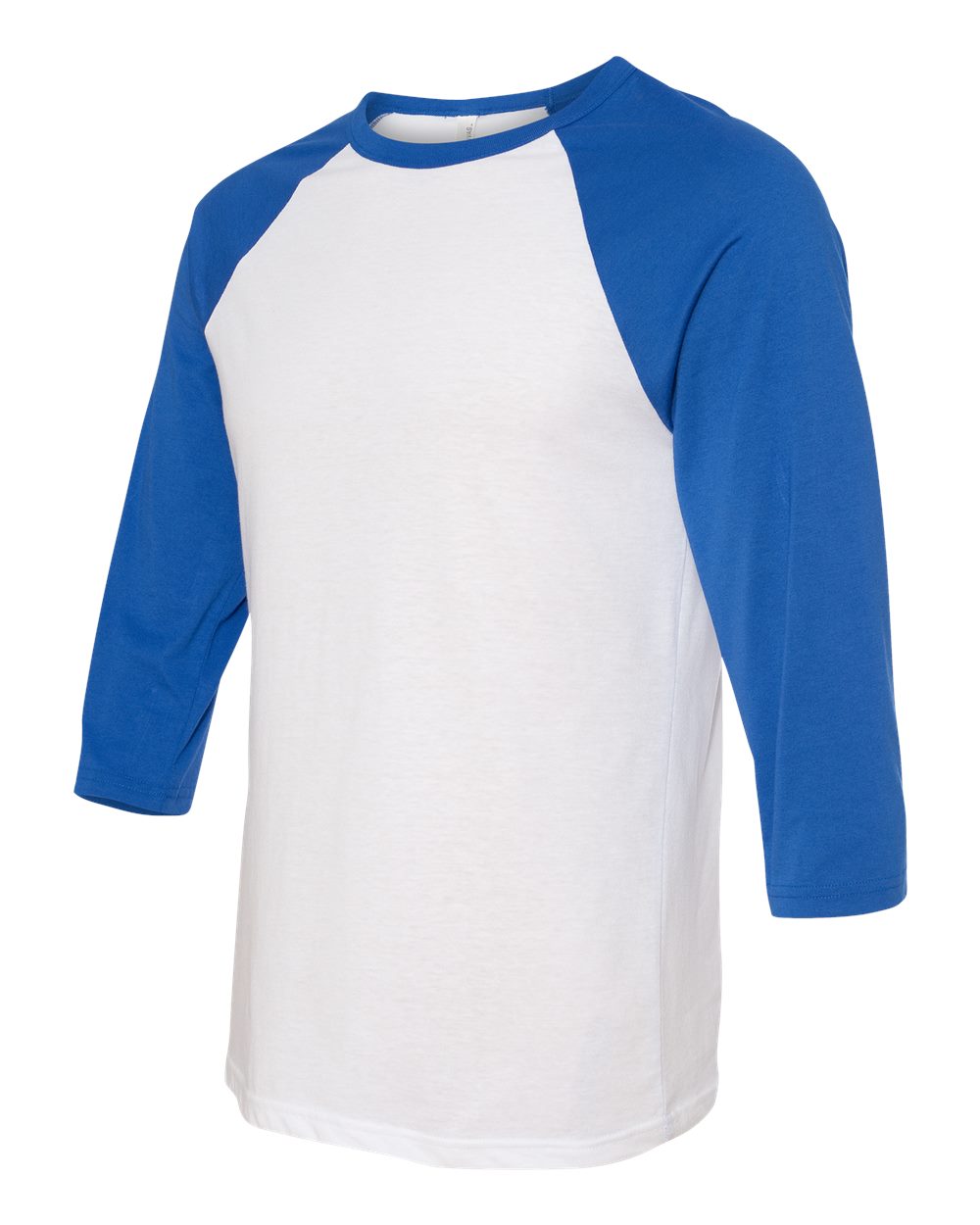 BELLA + CANVAS Unisex Three-Quarter Sleeve Baseball Tee - 3200 - 3200C White- True Royal