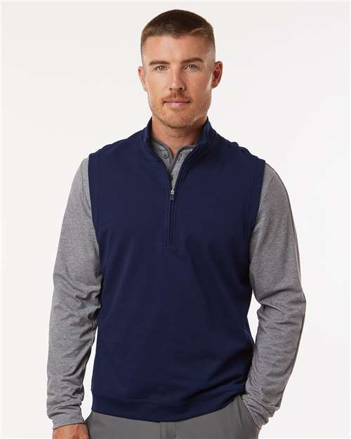 Adidas Men's Club Quarter-Zip Vest - A599 Collegiate Navy
