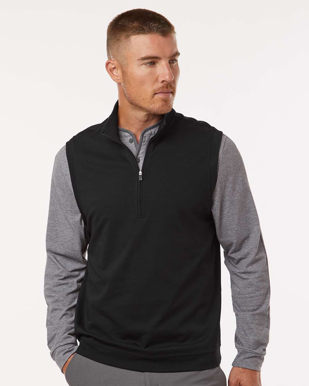 Adidas Men's Club Quarter-Zip Vest - A599 Black