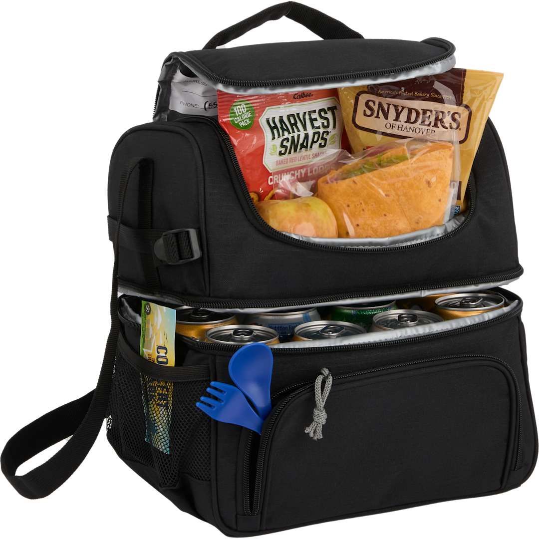 Two Tier 12 Can Lunch Cooler - 2600-22 Black
