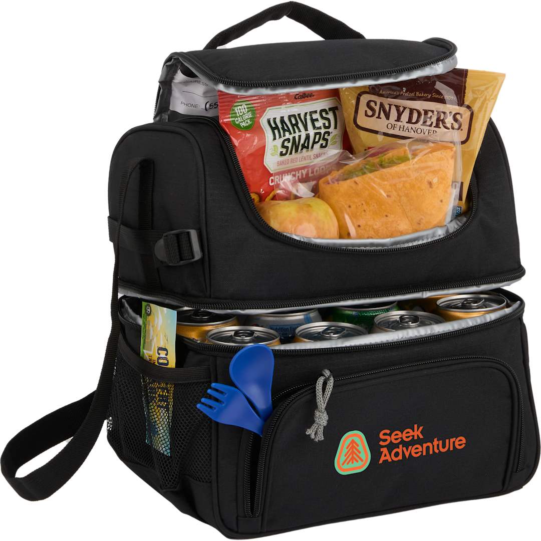 Two Tier 12 Can Lunch Cooler - 2600-22 Black