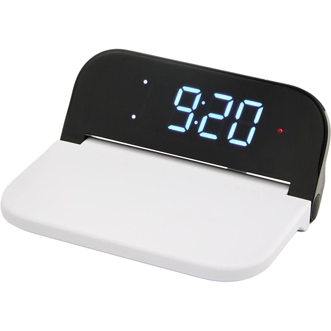 Digital Power Clock 15W Wireless Charger - SM-2846 White