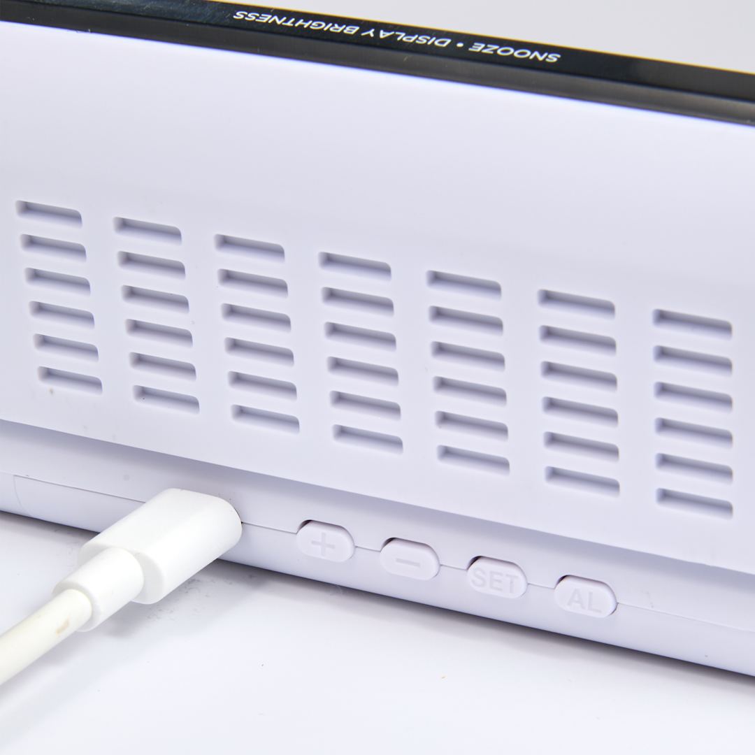 Digital Power Clock 15W Wireless Charger - SM-2846 White