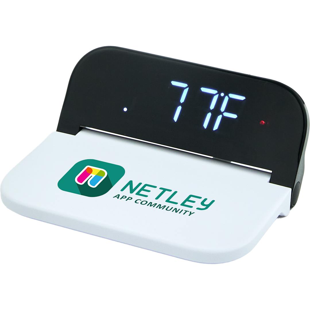 Digital Power Clock 15W Wireless Charger - SM-2846 White