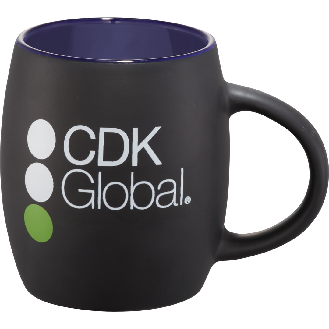 Hearth Ceramic Mug FSC&#174;100% Wood Lid/Coaster 15oz - 1625-40 Black