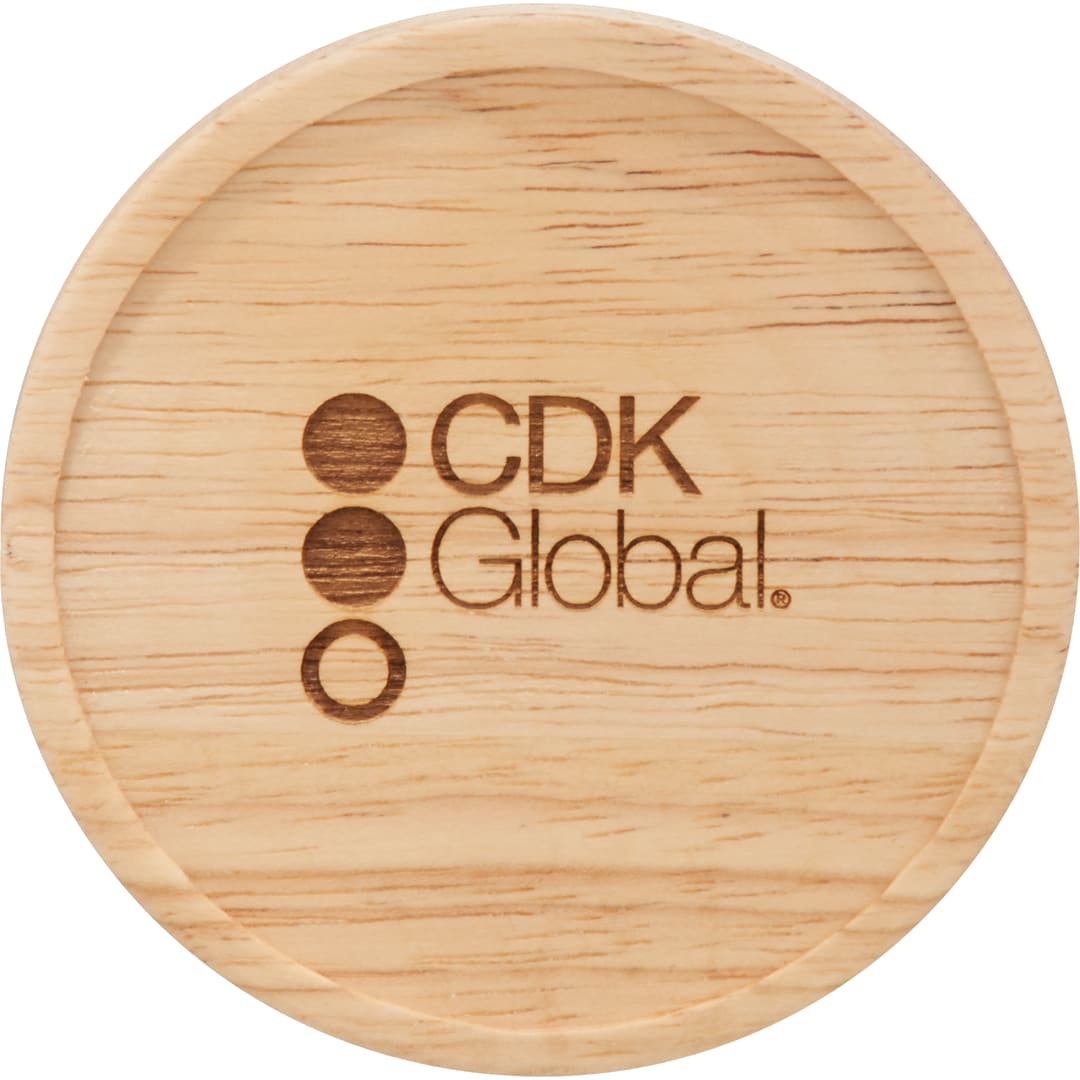 Hearth Ceramic Mug FSC&#174;100% Wood Lid/Coaster 15oz - 1625-40 Black