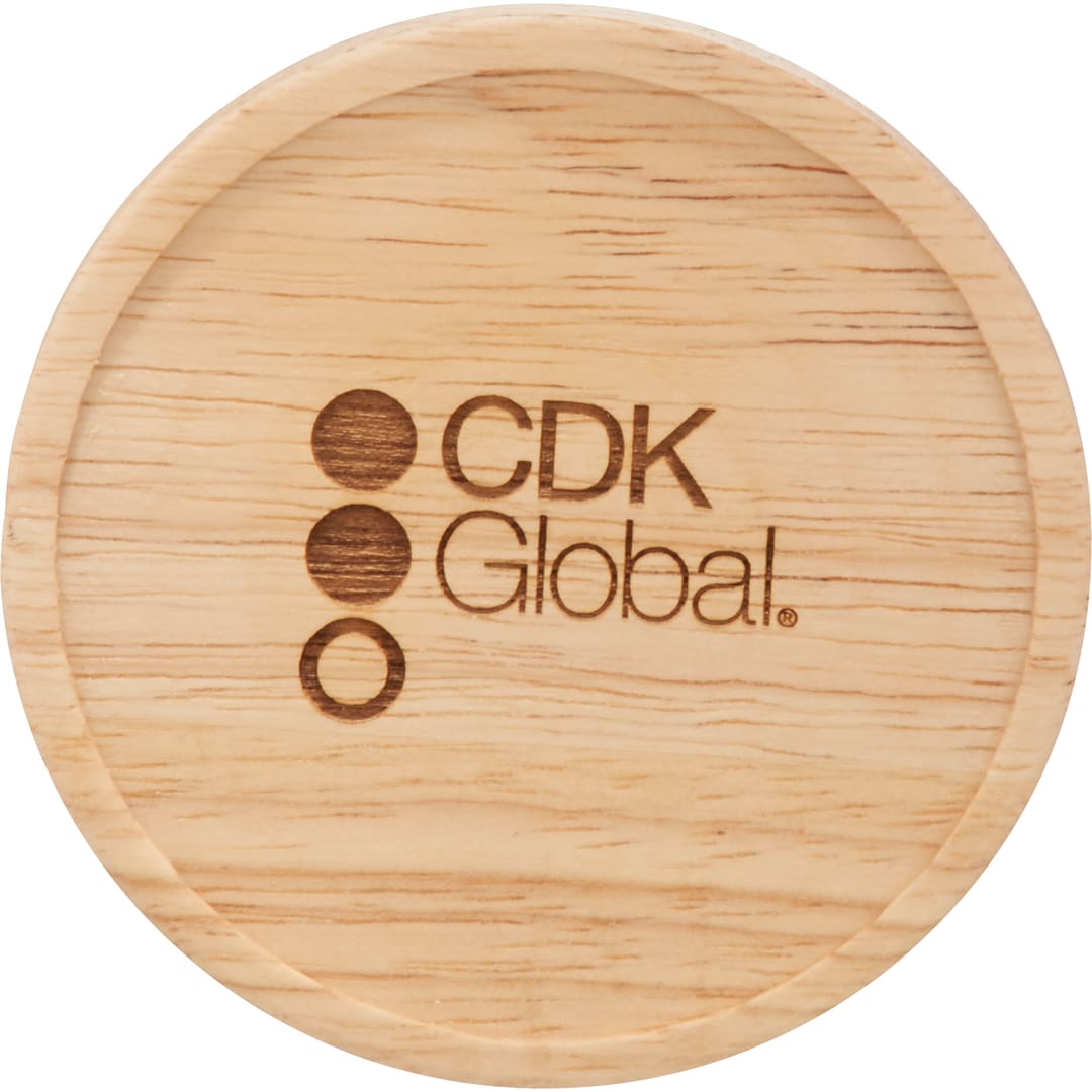 Hearth Ceramic Mug FSC&#174;100% Wood Lid/Coaster 15oz - 1625-40 Black