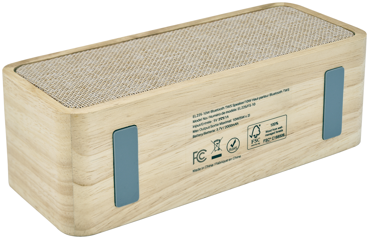 Enceinte sans fil en bois TWS FSC 10 W - EL225 Wood