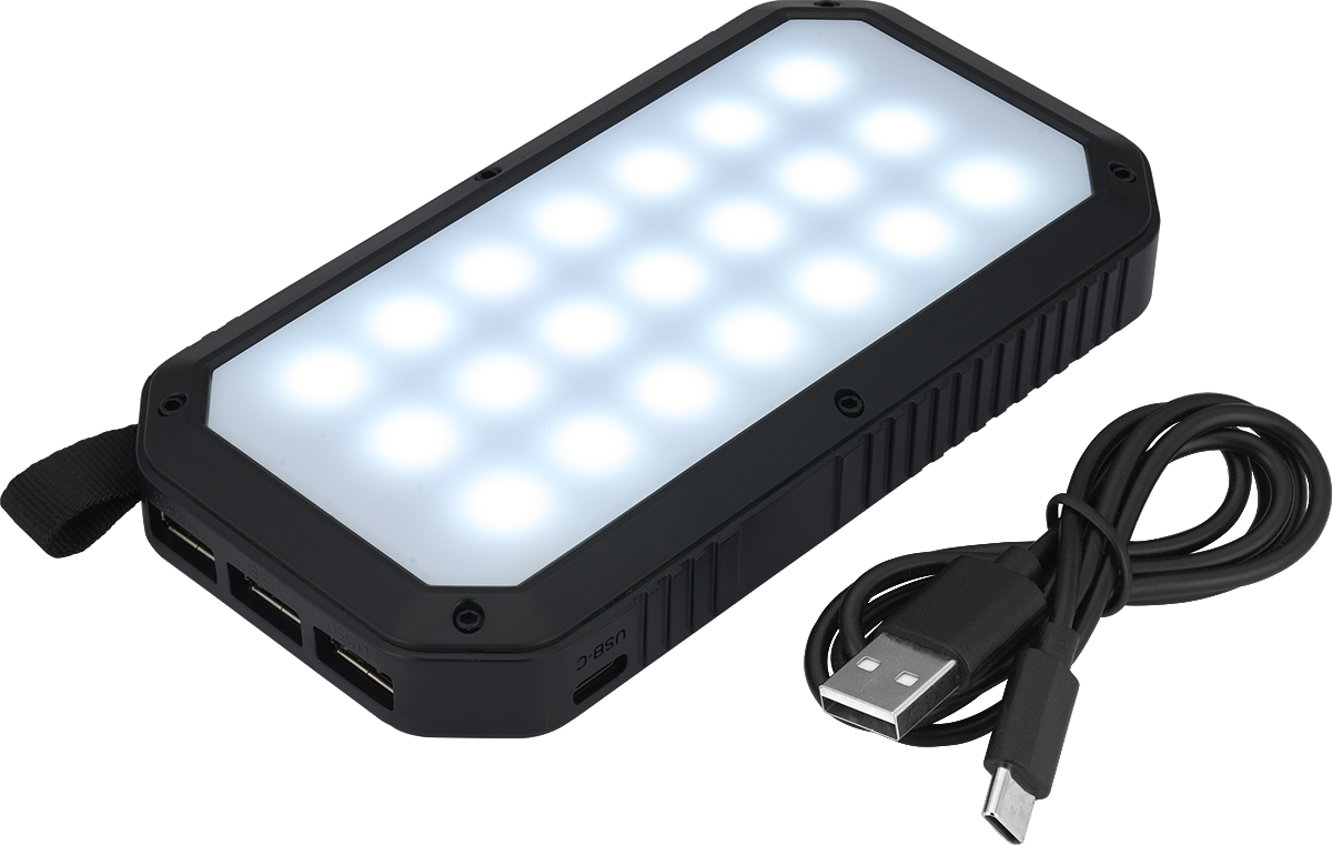 Banque d'alimentation LED solaire à trois ports - EL227 Black
