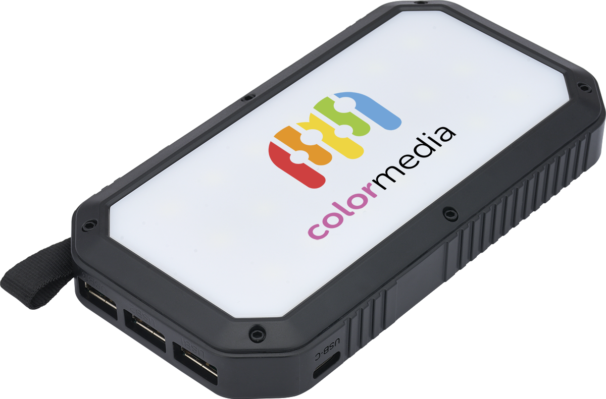 Banque d'alimentation LED solaire à trois ports - EL227 Black