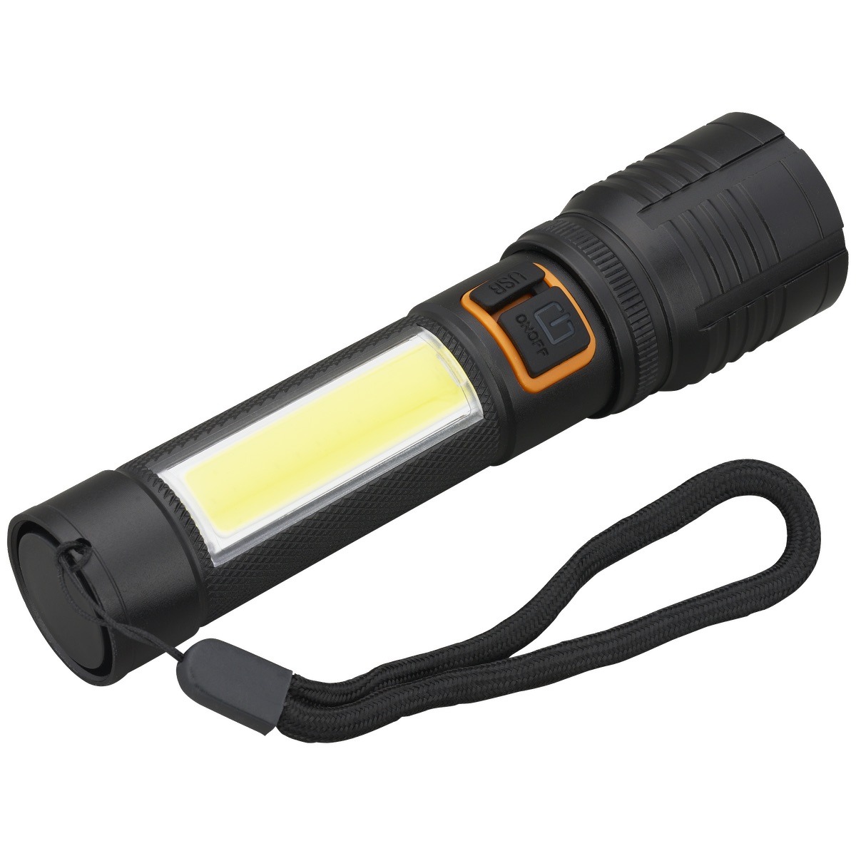 Rechargeable 10W P50/COB Flashlight - FL211 Black