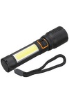 Rechargeable 10W P50/COB Flashlight - FL211 Black