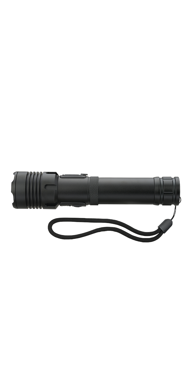 Rechargeable 15W P50/COB Flashlight - FL212 Black