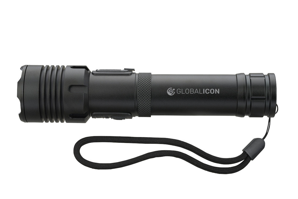 Rechargeable 15W P50/COB Flashlight - FL212 Black