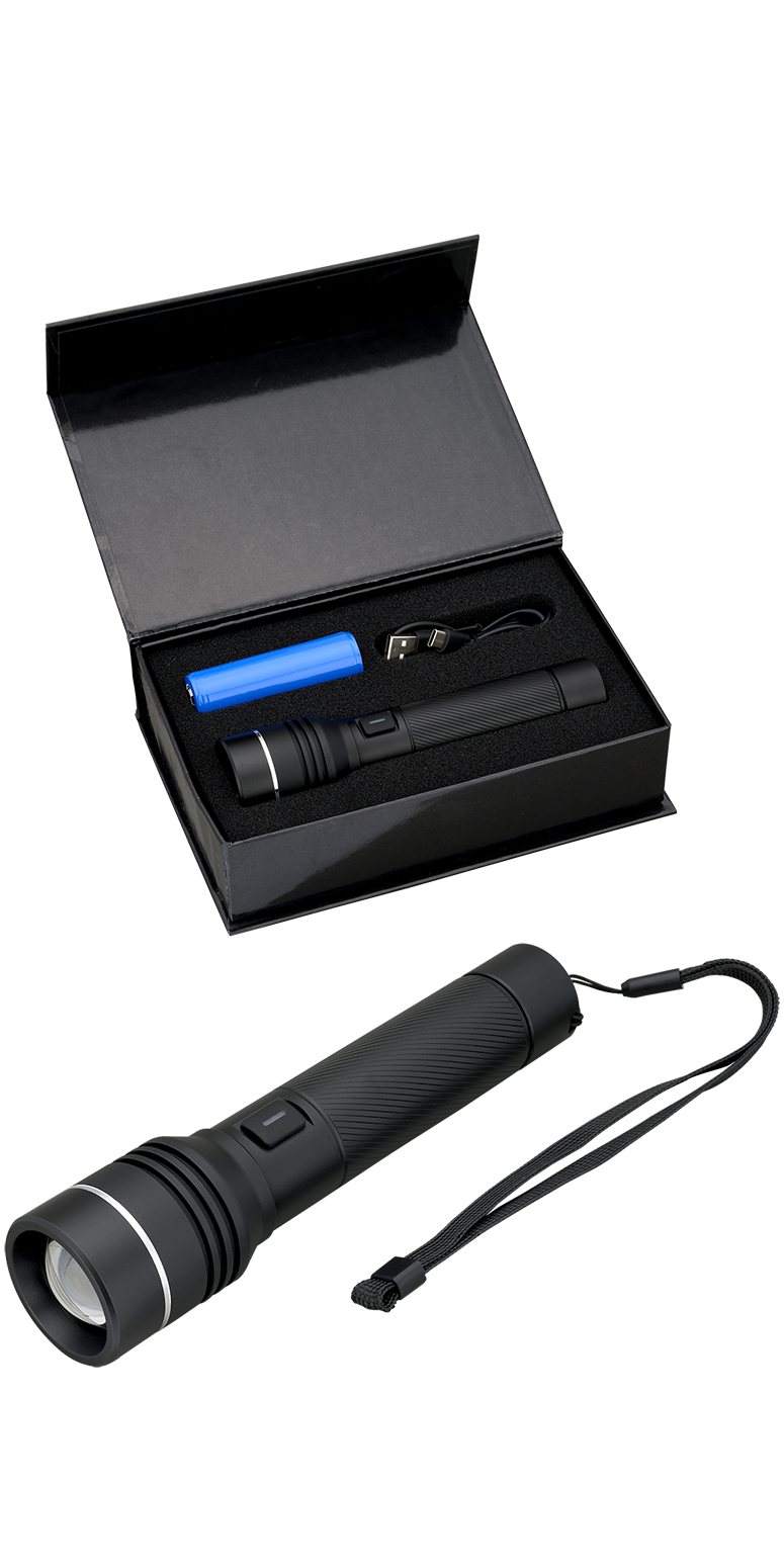 Rechargeable 15W White Laser LED Flashlight - FL213 Black