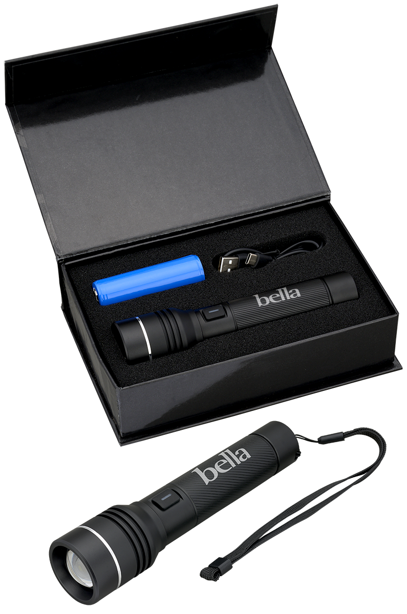 Rechargeable 15W White Laser LED Flashlight - FL213 Black