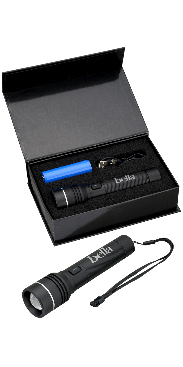 Rechargeable 15W White Laser LED Flashlight - FL213 Black