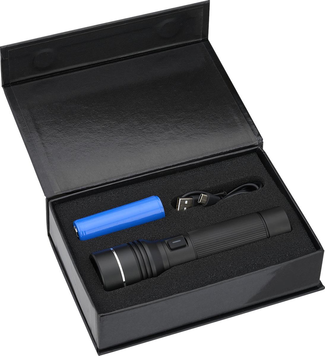 Rechargeable 20W White Laser LED Flashlight - FL214 Black